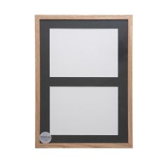ADJ 2071 Massiv Eg 2 x 13x18 cm m/Sort Passepartout