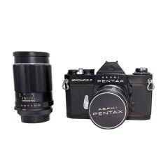 Asahi Pentax Spotmatic F Sort + Takumar 28mm F/3.5 + Takumar 135mm F/3.5