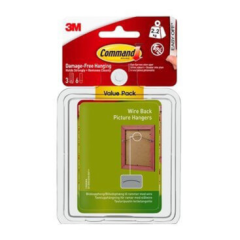 3M Command Billedophæng Wire Value Pack Hvid 3 Ophæng + 6 Store Strips