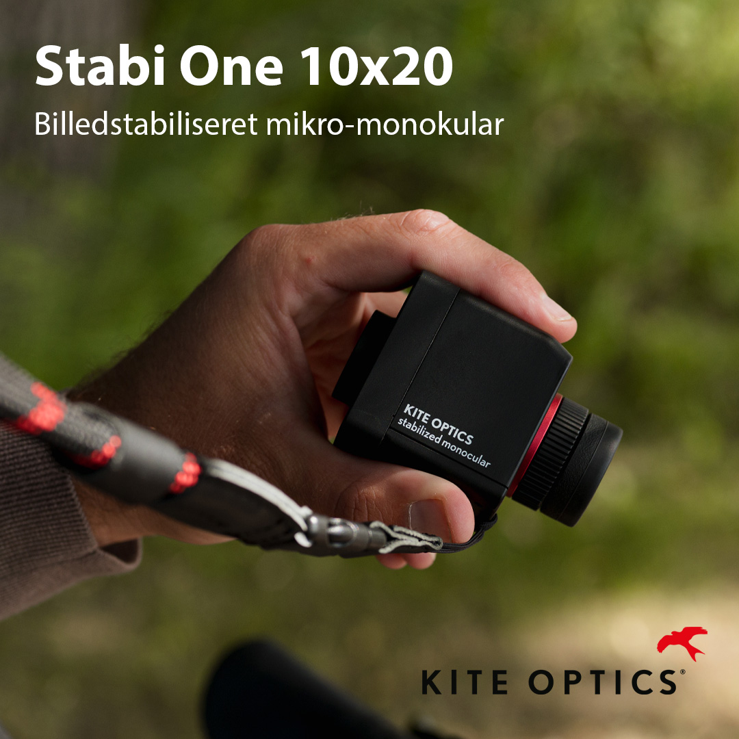 En stabi One fra Kite Optics er så lille at den nemt kan holdes mellem to fingre