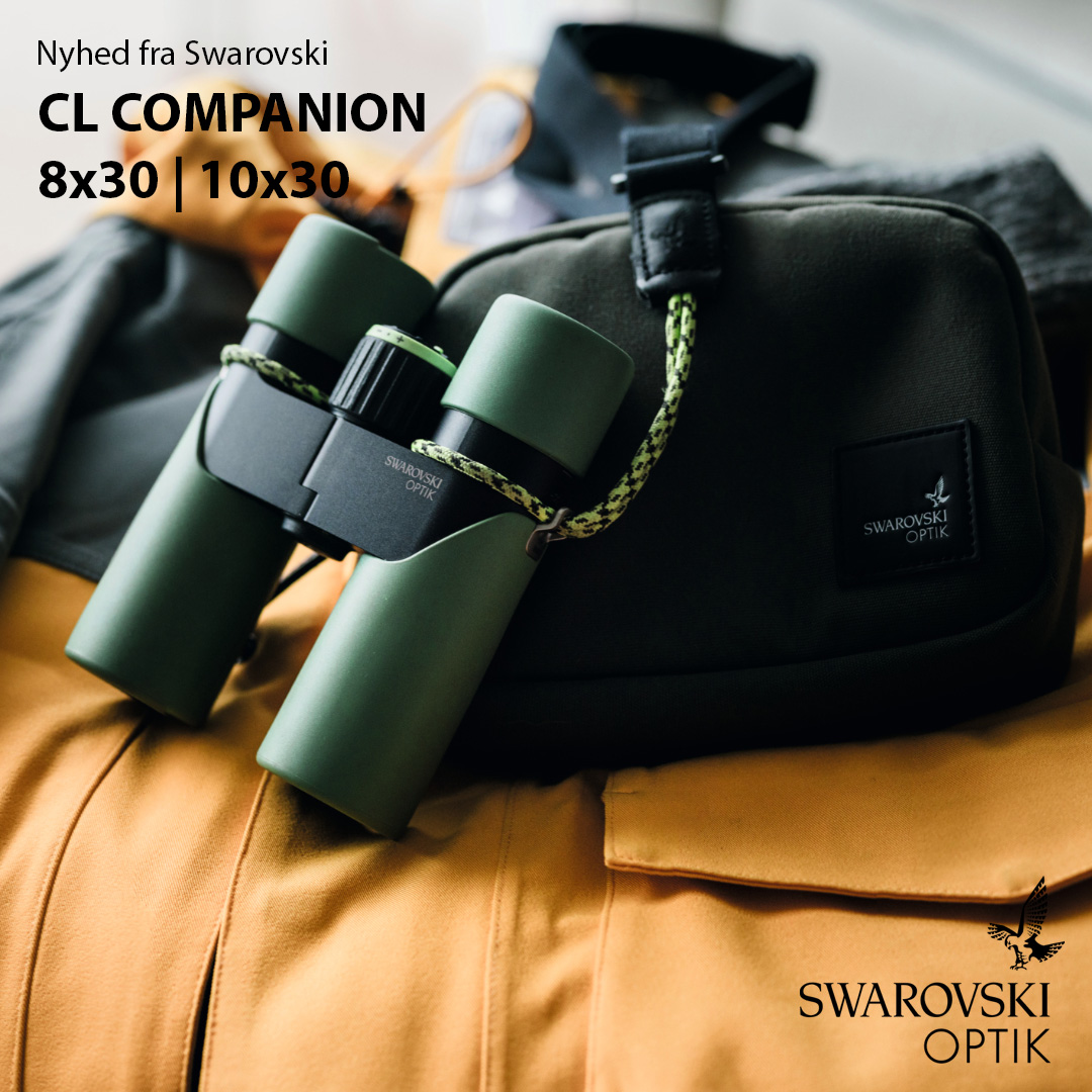 Den nye Swarovski Compaion CL liggende op ad den tilhørende Kikkerttaske